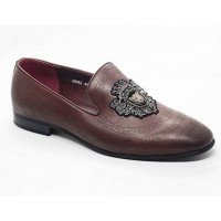 Al Pacino Leather Loafers - Wine Red